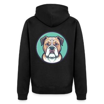Bouledogue américain chien race dessin animé Kawaii Clipart - Veste à capuche bio Premium Unisexe - noir - Dos - Nico (187cm)