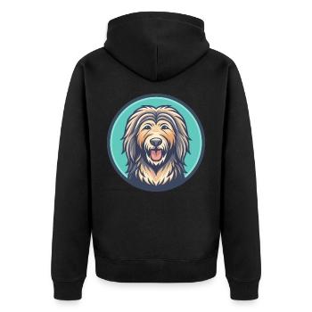 Bergamasco Schäferhund Hunderasse Lustige Karikatur Kawaii - Unisex Premium Bio Zip Hoodie - Schwarz - Hinten - Nico (187cm)