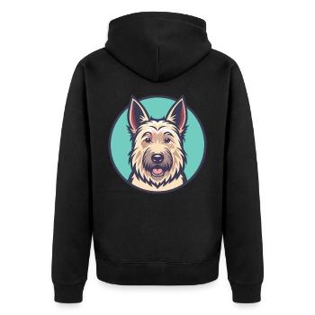 Berger Picard Chien Race Dessin animé Kawaii Clipart Animal de compagnie - Veste à capuche bio Premium Unisexe - noir - Dos - Nico (187cm)