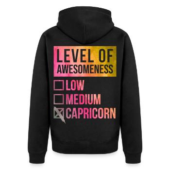 Capricorne - Veste à capuche bio Premium Unisexe - noir - Dos - Nico (187cm)