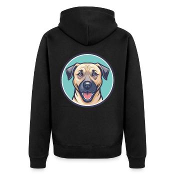 Black Mouth Cur Dog Breed Cartoon Kawaii Clipart - Unisex Premium Organic Zip Hoodie - black - Back - Nico (187cm)