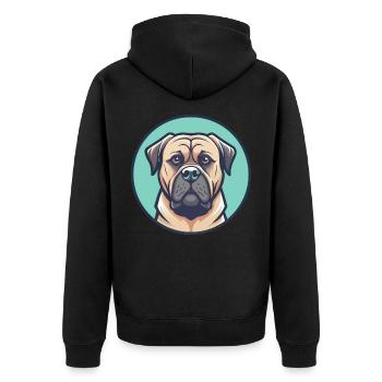 Boerboel Dog Breed Colorful Cartoon Kawaii Clipart - Unisex Premium Organic Zip Hoodie - black - Back - Nico (187cm)