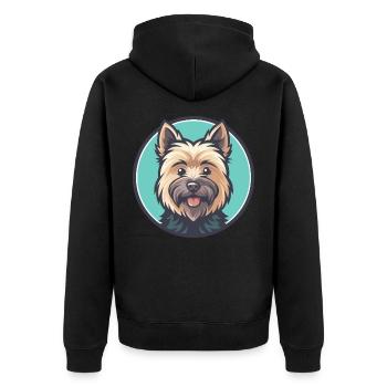 Cairn Terrier Hund Rasse Cartoon Kawaii Clipart Haustier - Unisex Premium Bio Zip Hoodie - Schwarz - Hinten - Nico (187cm)