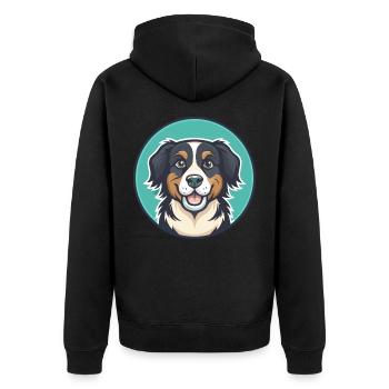 Cane Di Oropa Dog Breed Cartoon Kawaii Clipart Pet - Unisex Premium Organic Zip Hoodie - black - Back - Nico (187cm)