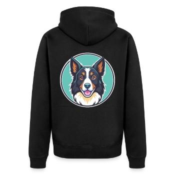 Bucovine Berger Chien Race Dessin animé Kawaii Clipart - Veste à capuche bio Premium Unisexe - noir - Dos - Nico (187cm)