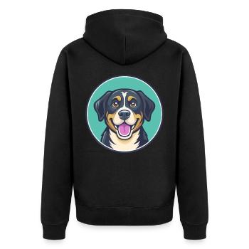 Can De Chira Chien Race Dessin animé Kawaii Clipart Animal de compagnie - Veste à capuche bio Premium Unisexe - noir - Dos - Nico (187cm)