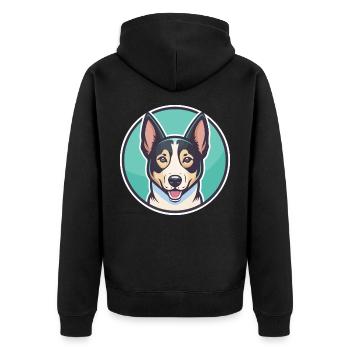 Canaan chien race dessin animé Kawaii Clipart animal de compagnie - Veste à capuche bio Premium Unisexe - noir - Dos - Nico (187cm)