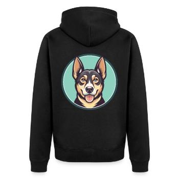 Cao da Serra De Aires Hunderasse Cartoon Kawaii Haustier - Unisex Premium Bio Zip Hoodie - Schwarz - Hinten - Nico (187cm)