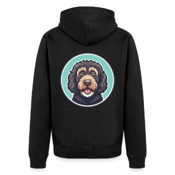 Chien d’eau cantabrique race dessin animé Kawaii Clipart - Veste à capuche bio Premium Unisexe - noir - Dos - Nico (187cm)