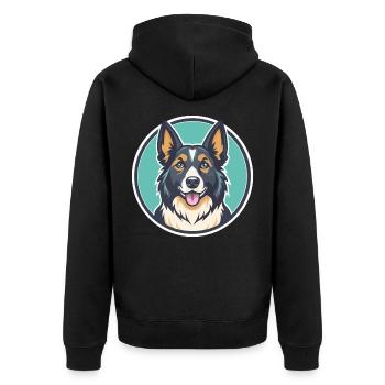 Karpaten Schäferhund Hunderasse Lustige Karikatur Kawaii - Unisex Premium Bio Zip Hoodie - Schwarz - Hinten - Nico (187cm)