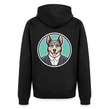Castro Laboreiro Hunderasse Cartoon Kawaii Clipart - Unisex Premium Bio Zip Hoodie - Schwarz - Hinten - Nico (187cm)