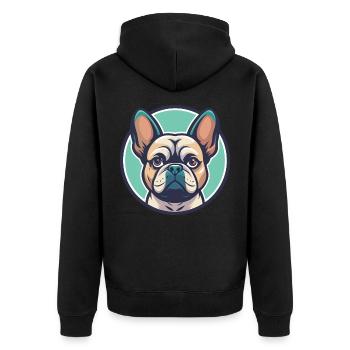 Braque Français Race de chien Dessin animé Kawaii Clipart - Veste à capuche bio Premium Unisexe - noir - Dos - Nico (187cm)