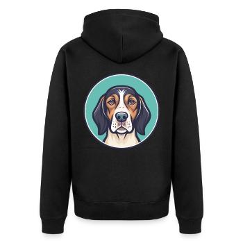 Bruno Jura Chien Chien Race Dessin animé Kawaii Clipart - Veste à capuche bio Premium Unisexe - noir - Dos - Nico (187cm)