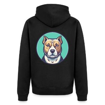 Bully Kutta Race de chien Drôle Dessin animé Kawaii Clipart - Veste à capuche bio Premium Unisexe - noir - Dos - Nico (187cm)