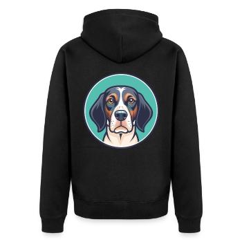 Burgos pointeur chien race dessin animé Kawaii Clipart - Veste à capuche bio Premium Unisexe - noir - Dos - Nico (187cm)