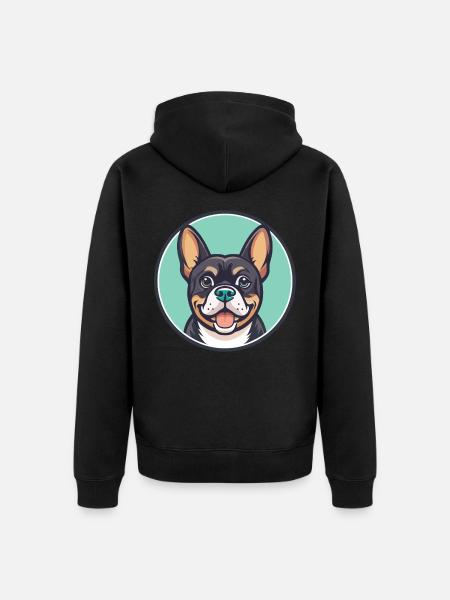 Cao De Castro Laboreiro Race Chien Dessin Animé Kawaii - Veste à capuche bio Premium Unisexe - noir