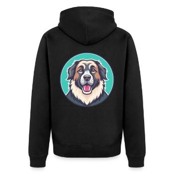 Chien de berger caucasien Race Dessin animé Kawaii - Veste à capuche bio Premium Unisexe - noir - Dos - Nico (187cm)