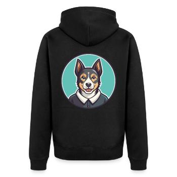Cesky Strakaty Pes Race Chien Dessin Animé Kawaii - Veste à capuche bio Premium Unisexe - noir - Dos - Nico (187cm)