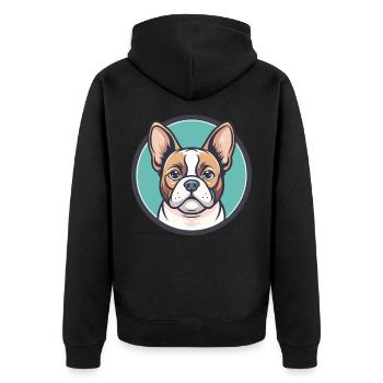Chien Francais Blanc Et Orange Dog Breed Cartoon - Unisex Premium Organic Zip Hoodie - black - Back - Nico (187cm)