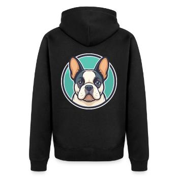 Chien Français Blanc Et Noir Race Chien Dessin Animé Animal - Veste à capuche bio Premium Unisexe - noir - Dos - Nico (187cm)
