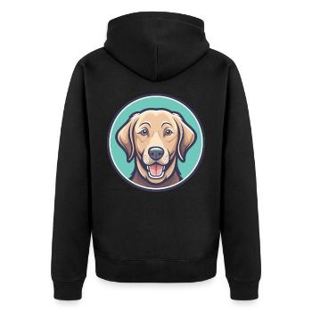 Chesapeake Bay Retriever Dog Breed Cartoon Kawaii - Unisex Premium Organic Zip Hoodie - black - Back - Nico (187cm)