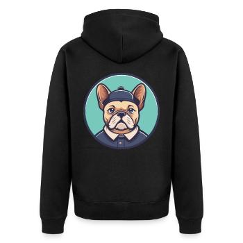 Chien Francais Dog Breed Cartoon Kawaii Clipart - Unisex Premium Organic Zip Hoodie - black - Back - Nico (187cm)