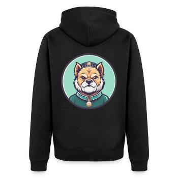 Chinese Imperial Dog Breed Cartoon Kawaii Clipart - Unisex Premium Organic Zip Hoodie - black - Back - Nico (187cm)