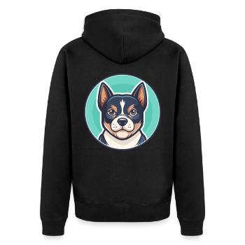 Cursinu Hunderasse Cartoon Figur Kawaii Clipart - Unisex Premium Bio Zip Hoodie - Schwarz - Hinten - Nico (187cm)