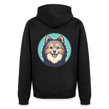 Spitz danois chien race dessin animé Kawaii Clipart animal de compagnie - Veste à capuche bio Premium Unisexe - noir - Dos - Nico (187cm)