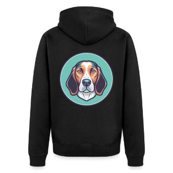 Colombien Fino Hound Chien Race Dessin Animé Kawaii Pet - Veste à capuche bio Premium Unisexe - noir - Dos - Nico (187cm)