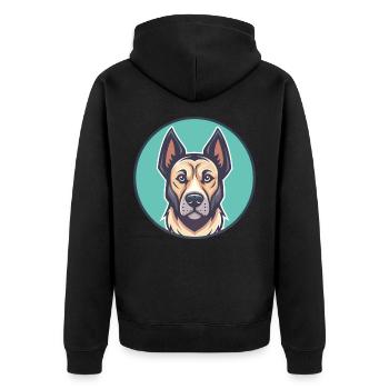 Cimarron Uruguayo Chien Race Dessin animé Kawaii Clipart - Veste à capuche bio Premium Unisexe - noir - Dos - Nico (187cm)
