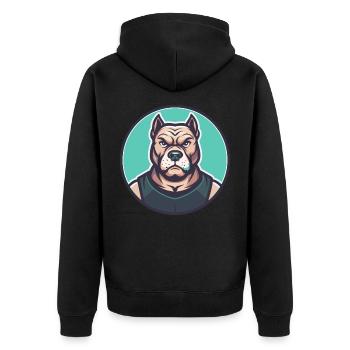Cordoba Kampfhund Rasse Cartoon Kawaii Clipart - Unisex Premium Bio Zip Hoodie - Schwarz - Hinten - Nico (187cm)