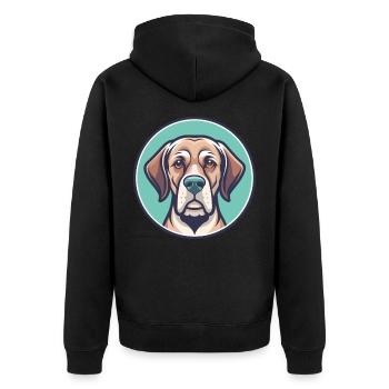 Danois Broholmer Chien Race Dessin animé Kawaii Clipart - Veste à capuche bio Premium Unisexe - noir - Dos - Nico (187cm)