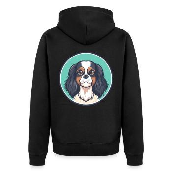 Englisch Spielzeug Spaniel Hund Rasse Lustig Karikatur Kawaii - Unisex Premium Bio Zip Hoodie - Schwarz - Hinten - Nico (187cm)