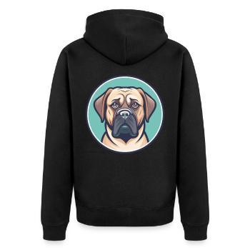 Dogue Brasileiro Chien Race Dessin animé Kawaii Clipart - Veste à capuche bio Premium Unisexe - noir - Dos - Nico (187cm)
