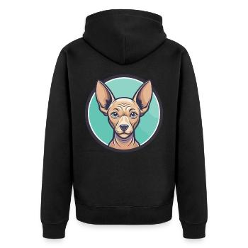 Chien équatorien sans poils race drôle dessin animé Kawaii - Veste à capuche bio Premium Unisexe - noir - Dos - Nico (187cm)