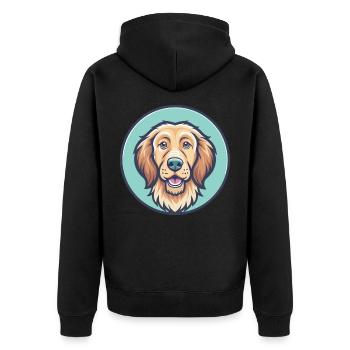 Fauve De Bretagne Hunderasse Cartoon Kawaii Clipart - Unisex Premium Bio Zip Hoodie - Schwarz - Hinten - Nico (187cm)
