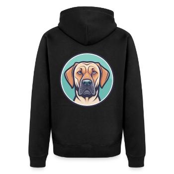 Brasileiro Chien Race Dessin animé Kawaii Clipart - Veste à capuche bio Premium Unisexe - noir - Dos - Nico (187cm)