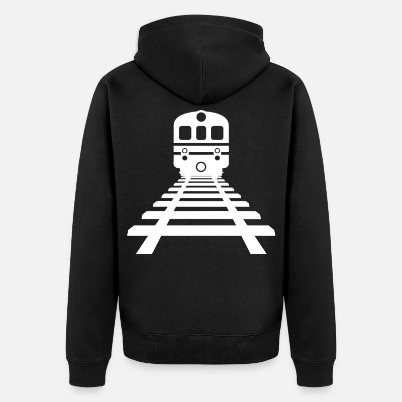 Dessin ferroviaire - Veste à capuche bio Premium Unisexe - noir