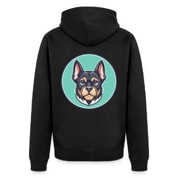 Gascon Saintongeois Chien Race Drôle Dessin Animé Kawaii - Veste à capuche bio Premium Unisexe - noir - Dos - Nico (187cm)