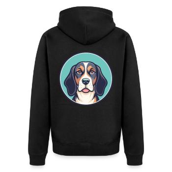 Français Tricolore Chien Race Dessin Animé Kawaii Pet - Veste à capuche bio Premium Unisexe - noir - Dos - Nico (187cm)