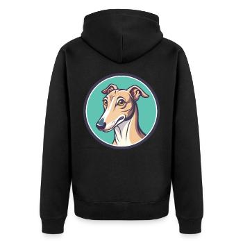 Galgo Español Hunderasse Cartoon Kawaii Clipart Haustier - Unisex Premium Bio Zip Hoodie - Schwarz - Hinten - Nico (187cm)