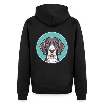 Braque allemand à poil court chien race dessin animé drôle - Veste à capuche bio Premium Unisexe - noir - Dos - Nico (187cm)
