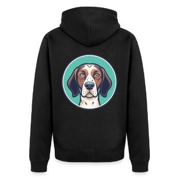 Français Gascogne Pointer Chien Race Dessin Animé Kawaii - Veste à capuche bio Premium Unisexe - noir - Dos - Nico (187cm)