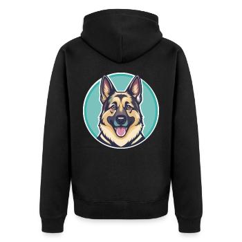 Berger allemand caniche chien race dessin animé Kawaii - Veste à capuche bio Premium Unisexe - noir - Dos - Nico (187cm)