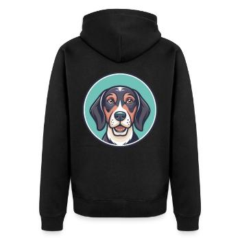 Halden Hound Hund Rasse Cartoon Kawaii Clipart Haustier - Unisex Premium Bio Zip Hoodie - Schwarz - Hinten - Nico (187cm)