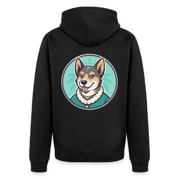 Hawaïen Poi Chien Race Dessin animé Kawaii Clipart Animal de compagnie - Veste à capuche bio Premium Unisexe - noir - Dos - Nico (187cm)