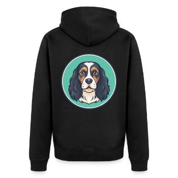 French Spaniel Dog Breed Cartoon Kawaii Clipart - Unisex Premium Organic Zip Hoodie - black - Back - Nico (187cm)