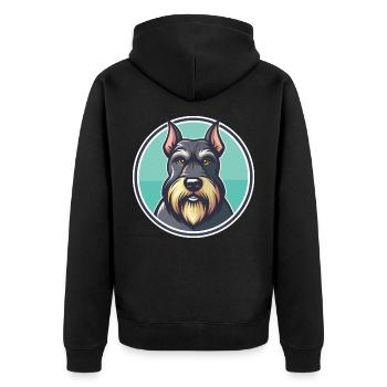 Schnauzer géant chien race dessin animé Kawaii Clipart - Veste à capuche bio Premium Unisexe - noir - Dos - Nico (187cm)