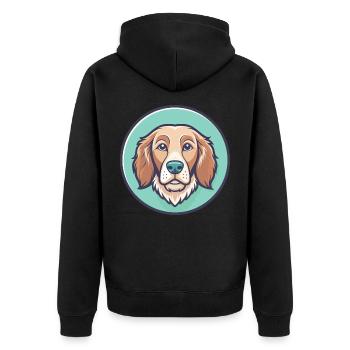 Grand Fauve De Bretagne Hunderasse Karikatur Kawaii - Unisex Premium Bio Zip Hoodie - Schwarz - Hinten - Nico (187cm)